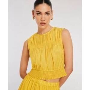 BCBG New York yellow blouse Size XS